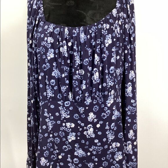 Lane Bryant Plus Blue Blouson Sleeve Square Neck Top - Picture 12 of 15